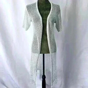 😍 New With Tag 😍 Venus Open Stitch Shimmer Sweater, Light Silver, Size XS